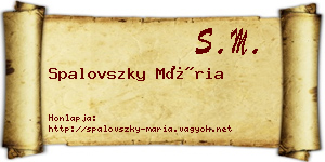 Spalovszky Mária névjegykártya