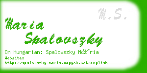 maria spalovszky business card